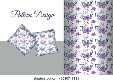 Floral textile pattern design template