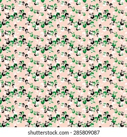 Floral textile pattern on pink background