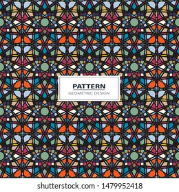 Floral textile print. Islamic seamless design. Oriental background with abstract flowers. Hexagonal pattern.