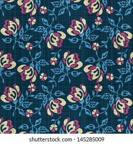 Floral textile print. Seamless pattern. Vector.