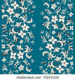 floral textile seamless vector pattern. colorful flowers