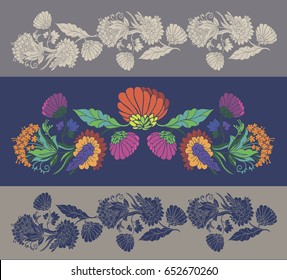 Floral Textile Vector Decorative Element