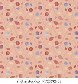 Floral textiles pattern in the small flower. Folk seamless texture for fashion prints, wrapping, fabric, paper, wallpaper.