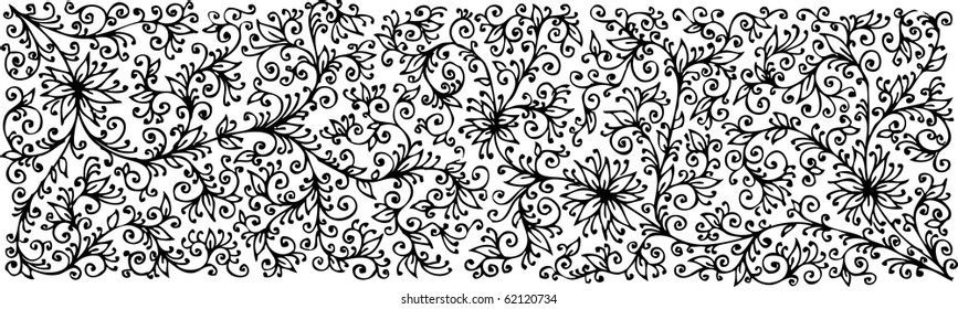 Floral texture 307. Eau-forte decorative vector illustration.