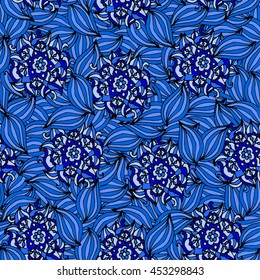 floral texture blue