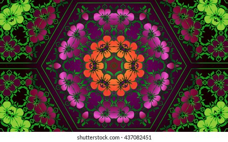 Floral texture for design Vector damask pattern element.