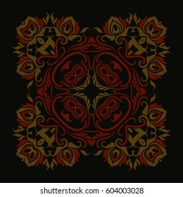 Floral texture for design Vector damask pattern element. Element design ethnic. Oriental pattern. A circular ornament for decoration.