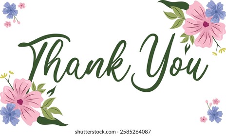 Floral Thank You Note in Vector