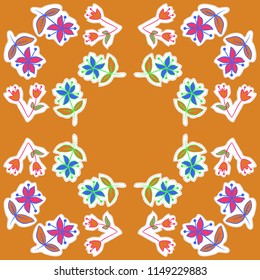 Floral theme, branches, doodles, spots   pattern. Hand drawn.
