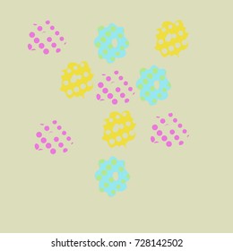 Floral  theme halftone pattern. Hand drawn.