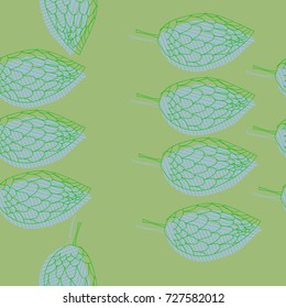 Floral  theme seamless  striped, wive pattern. Hand drawn.