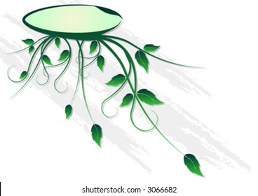 Floral theme and shield with copy space over white background