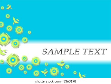 Floral theme and shield with copy space over white background