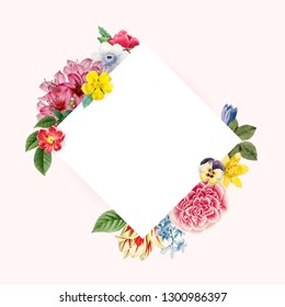 Floral themed copy space frame