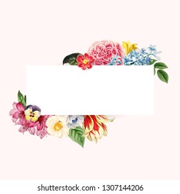Floral themed copy space frame
