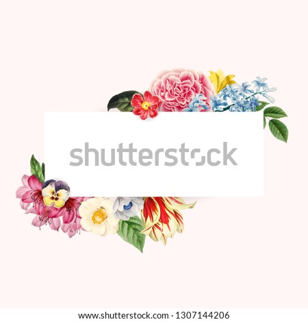 Floral themed copy space frame