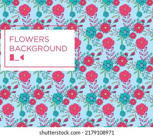 floral themed design pattern with bright colors