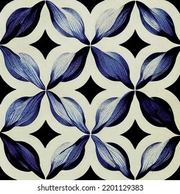 floral tile pattern beautiful and intricate design repeating blue