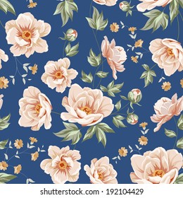 Floral tile pattern for vintage design. Vector illustration.
