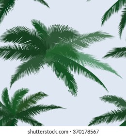 Floral tiled background. Summer leaves flourish seamless pattern. Palm leaf vector illustration