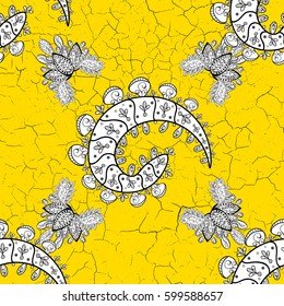 Floral tiles. Golden pattern on yellow background with golden elements. Islamic design. Pattern oriental ornament. Vector golden textile print.