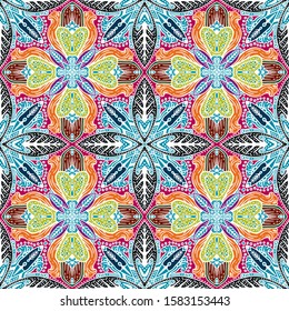 floral tiles line art pattern 
batik colorful square diagonal and symmetrical seamless and repeated pattern 