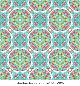 floral tiles line art pattern 
colorful square diagonal and symmetrical seamless and repeated 
pattern Indonesian batik look