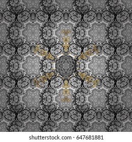 Floral tiles. Vector dim textile print. Dim pattern on gray background with dim elements. Seamless pattern oriental ornament. Islamic design.