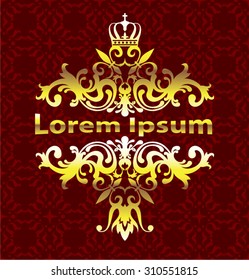 Floral Title Ornament Golden Vector Decoration 