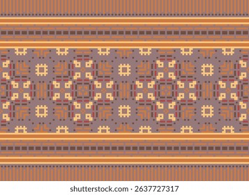 Floral traditional Ukrainian cross-stitch Embroidery pixel Geometric ethnic pattern. Romanian, Vyshyvanka, Slavic ornament style.Detailed Vector for border,neckline embroidery,neckline design,textile.
