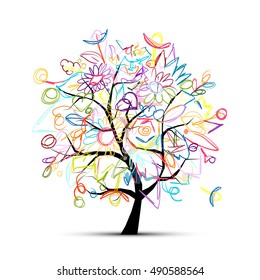 Floral tree colorful for your design