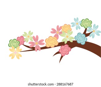 floral tree design, vector illustration eps10 graphic 