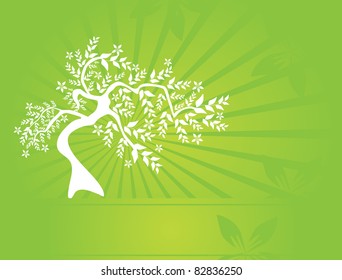 floral tree invitation for life events with place for text