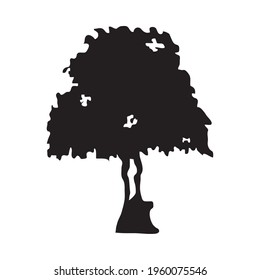 floral tree on white background