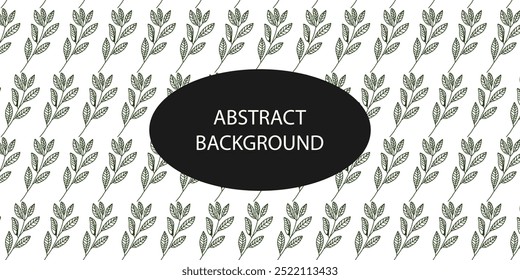 floral tree pattern background. hand drawn small foliage, blue branches on a white background. Vector illustration 