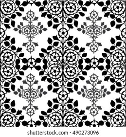 floral tree seamless pattern