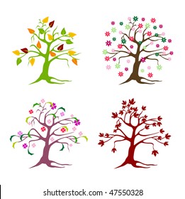 floral tree set