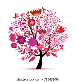 Floral tree, sketch for your design
