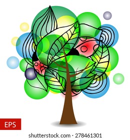 Floral tree summer for your design
