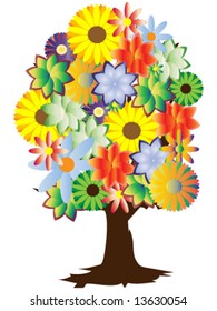 Floral tree - vector illustration