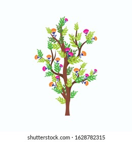 Floral trees vector design and illustration