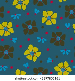Floral trendy creative universal seamless pattern. Hand drawn Scandinavian design. Poster, card, banner, invitation, cover, brochure. Vector illustration.