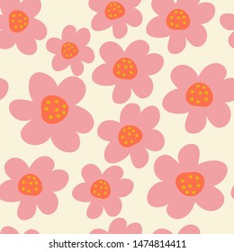 floral trendy seamless pattern. cute flowers background. vector happy illustration background. textile and stationery design.