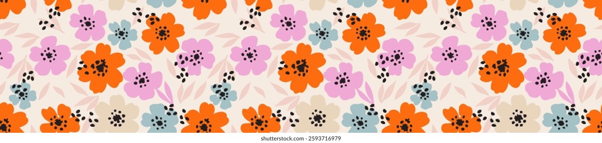 Floral trendy seamless pattern design. Pattern with floral for fabric, textiles, clothing, wrapping paper, cover, banner