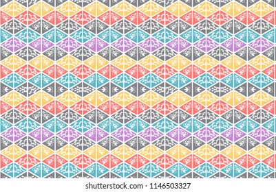 floral triangle pattern, Elegant vintage floral pattern background of tender flowers leaf. Isolated vector illustration. Fabrics, textiles, paper, wallpaper. Retro hand drawn ornament. 
