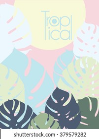 Floral Tropical Card Vector Illustration