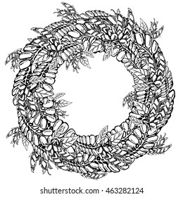 Floral  Tropical  Frame. Vector illustration for wedding invitations and birthday cards