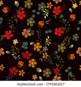 Floral Tropical Hawaiian Flowers Pattern design seamless. Colorful Flowers Illustration