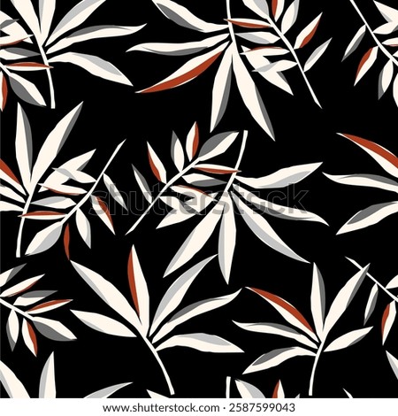 Floral tropical pattern colorful seamless orange