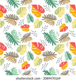 floral tropical vector seamless pattern. Design for fabric, wallpaper, background, carpet, clothing.